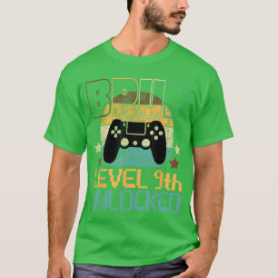 Bruh Level 9th Unlocked Birthday Gaming Boy Piel G T-Shirt