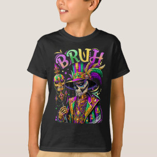 Bruh Mardi Gras Doctor New Orleans Skeleton Mardi T-Shirt