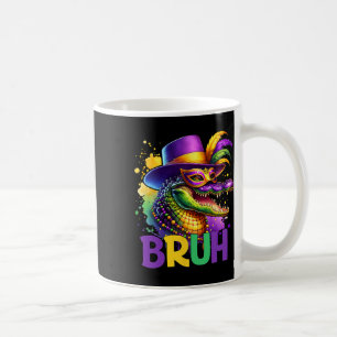 Bruh Mardi Gras Teens Boys Kids Alligator Mardi Gr Coffee Mug