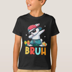 Bruh Meme Easter Day Funny Bunny Eggs Teens Boys K T-Shirt