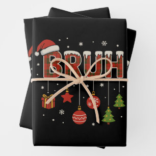 Bruh Meme Funny Bro Greeting Christmas Wrapping Paper Sheet