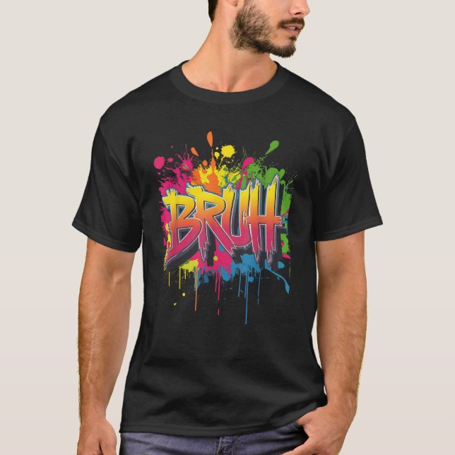 Bruh Meme Funny Christmas Saying Bro Greeting Teen T-Shirt (Front)
