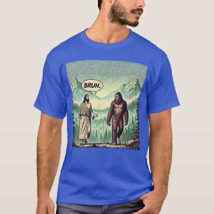 Bruh Meme Funny Jesus Vintage Comic Book Catholic T-Shirt