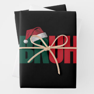 Bruh Meme Funny Saying Bro Greeting Christmas Wrapping Paper Sheet