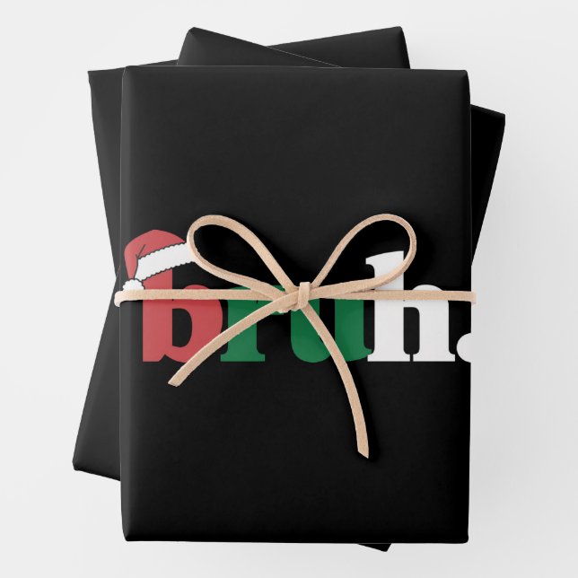 Bruh Meme Funny Saying Bro Greeting Christmas Wrapping Paper Sheet (In situ)