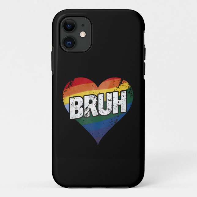 Bruh Meme Funny Saying Bro Greeting Gay LGBT Pride Case-Mate iPhone Case (Back)
