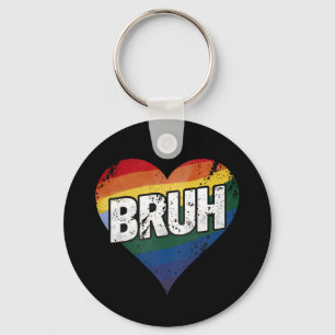 Bruh Meme Funny Saying Bro Greeting Gay LGBT Pride Key Ring