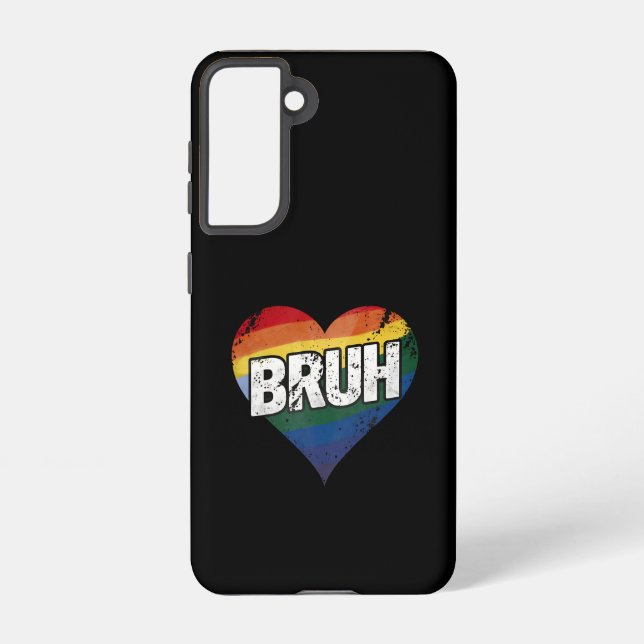 Bruh Meme Funny Saying Bro Greeting Gay LGBT Pride Samsung Galaxy S21 Case (Back)