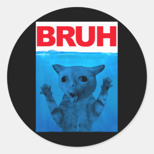 Bruh Meme Funny Saying Brother Greeting Teens Boys Classic Round Sticker