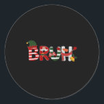 Bruh Merry Christmas Funny Santa Squad Pyjamas Xma Classic Round Sticker<br><div class="desc">Bruh Merry Christmas Funny Santa Squad Pyjamas Xmas Holiday</div>