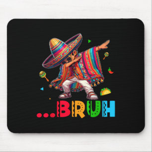 Bruh Mexican Boy Dabbing Poncho Cinco De Mayo Kids Mouse Mat