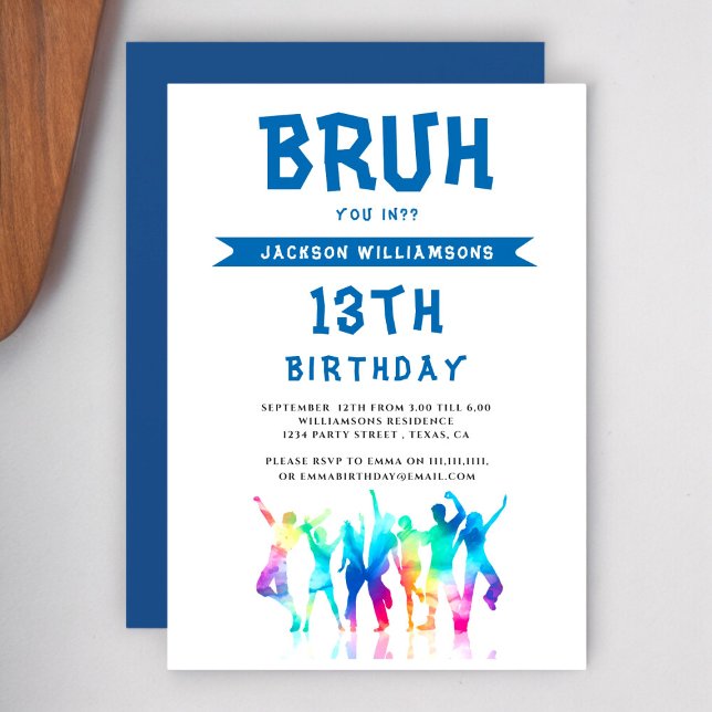 BRUH modern tween birthday Invitation (Creator Uploaded)
