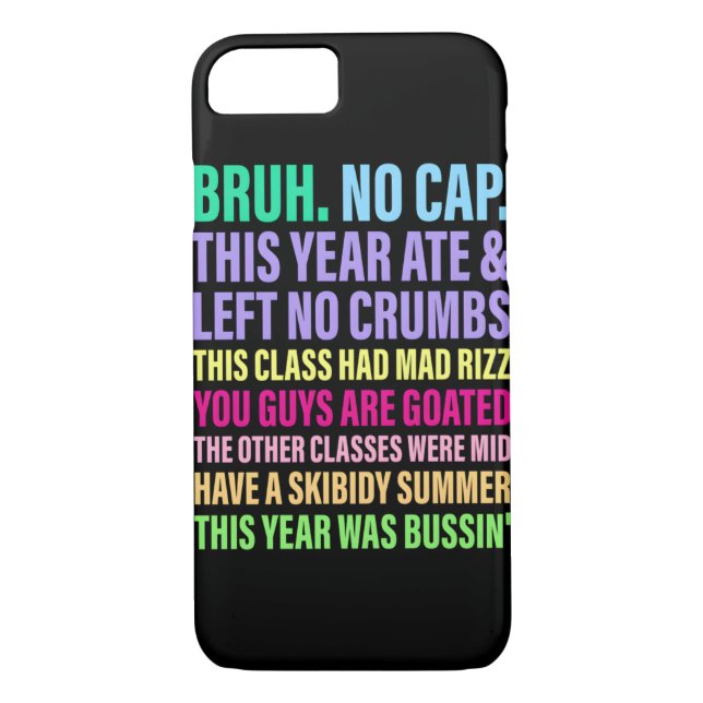 Bruh. No Cap. This Year Ate & Left No Crumbs Case-Mate iPhone Case (Back)