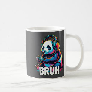 Bruh Panda Gamer With Headphones Controller  Coffee Mug
