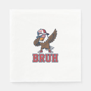 Bruh Patriotic Eagle Vintage Engraving T-Shirt Des Napkin