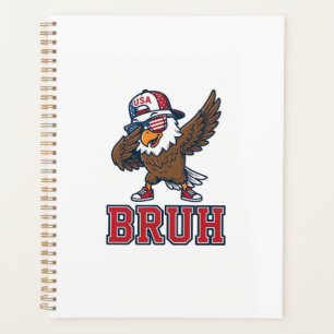 Bruh Patriotic Eagle Vintage Engraving T-Shirt Des Planner