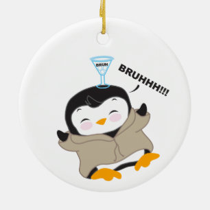 Bruh Penguin - Tipsy Ceramic Tree Decoration