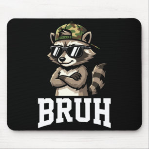Bruh Raccoon Camo Hat Funny Youth Teens Kids Slang Mouse Mat