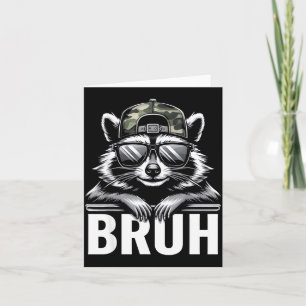 Bruh Raccoon Trash Racoon Camo Hat Youth Teens Kid Card