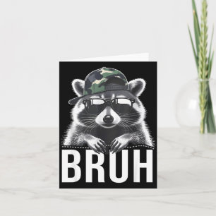 Bruh Raccoon Trash Racoon Camo Hat Youth Teens Kid Card