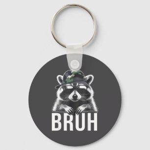 Bruh Raccoon Trash Racoon Camo Hat Youth Teens Kid Key Ring