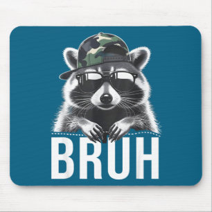 Bruh Raccoon Trash Racoon Camo Hat Youth Teens Kid Mouse Mat