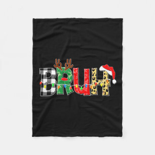 Bruh Rudolph Reindeer Christmas Pyjamas Holiday Xm Fleece Blanket