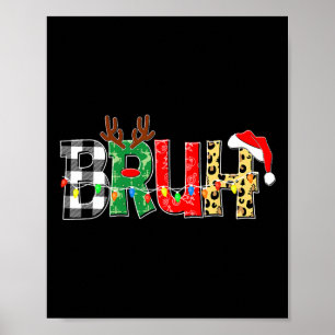 Bruh Rudolph Reindeer Christmas Pyjamas Holiday Xm Poster