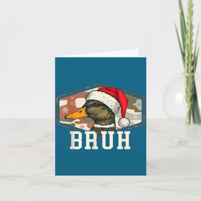 Bruh Santa Duck Hunting Camo Hat Men Women Kids Xm Card (Front)