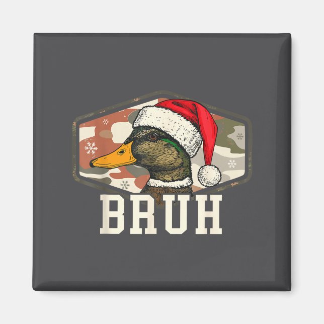 Bruh Santa Duck Hunting Camo Hat Men Women Kids Xm Magnet (Front)