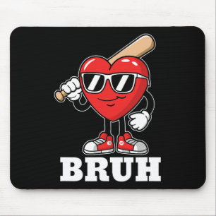 Bruh Sell Heart Funny Kids Boys Mens Valentine Day Mouse Mat