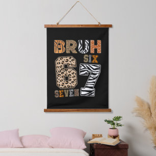 Bruh Six Seven 67 Meme Wild Animal Print Streetwea Hanging Tapestry