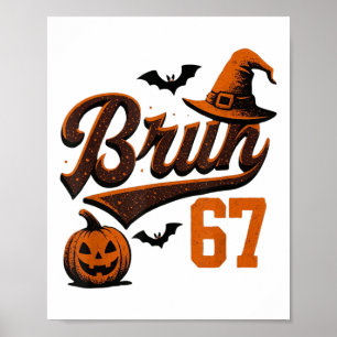 Bruh Six Seven Halloween 6-7 Funny Ghost Slang Fal Poster