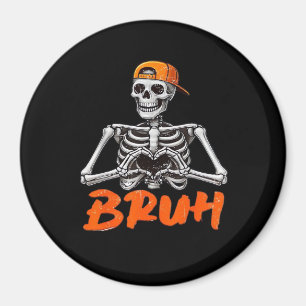 Bruh Skeleton Hand Heart Halloween Costumes Men Cl Magnet