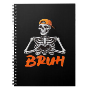 Bruh Skeleton Hand Heart Halloween Costumes Men Cl Notebook