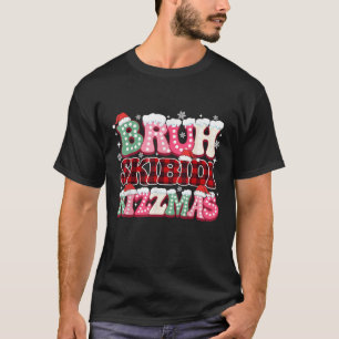 Bruh Skibidi Rizzmas Buffalo Plaid Brainrot Slang T-Shirt