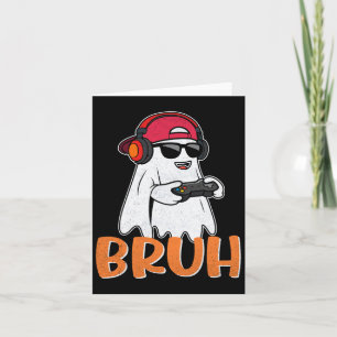 Bruh Spooky Boo Halloween Costume Gamer Gaming Men Card