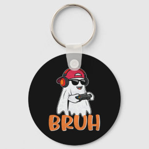 Bruh Spooky Boo Halloween Costume Gamer Gaming Men Key Ring