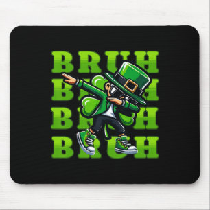 Bruh St Patricks Day Boys Teen Boy Dabbing Leprech Mouse Mat