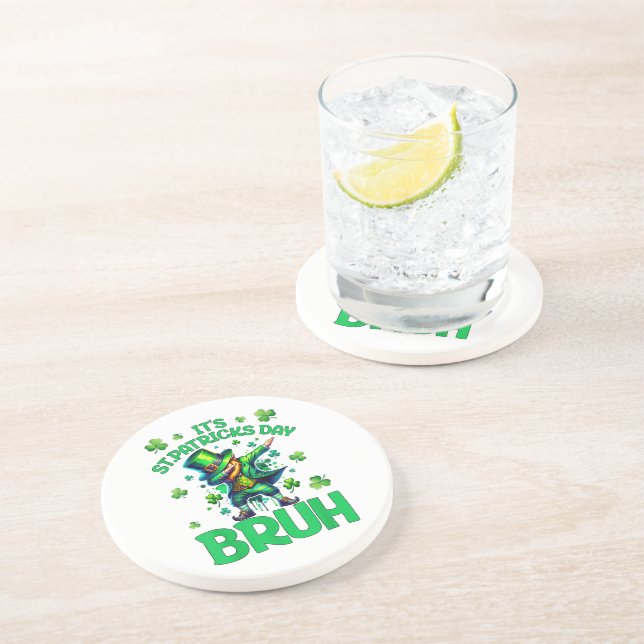 Bruh St Patricks Day Coaster (Side)