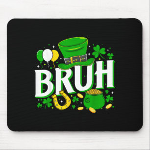 Bruh St Patrick's Day Irish Illustration Mouse Mat