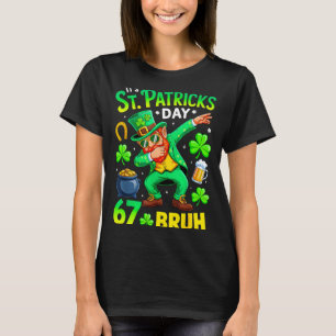 Bruh st patricks day meme six seven dabbing T-Shirt