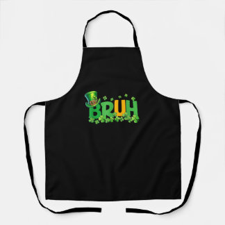 Bruh St Patrick's Day Teens Boys Kids Funny Gift T Apron