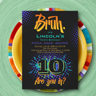Bruh Teen Boy Birthday Invitation