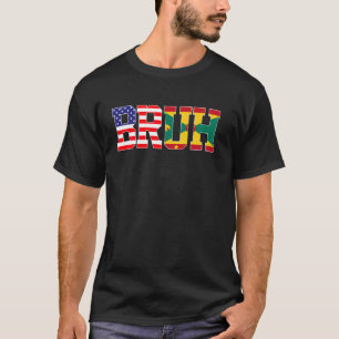 Bruh USA Grenada Country Flag American Grenadian G T-Shirt