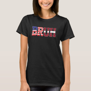 Bruh USA Latvia Country Flag American Latvian Girl T-Shirt