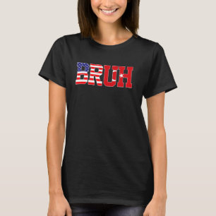 Bruh USA Turkey Country Flag American Turkish Girl T-Shirt