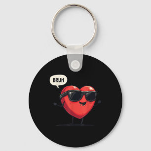 Bruh Valentines Day Heart Humour Meme Men Women Gr Key Ring