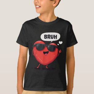 Bruh Valentines Day Heart Humour Meme Men Women Gr T-Shirt