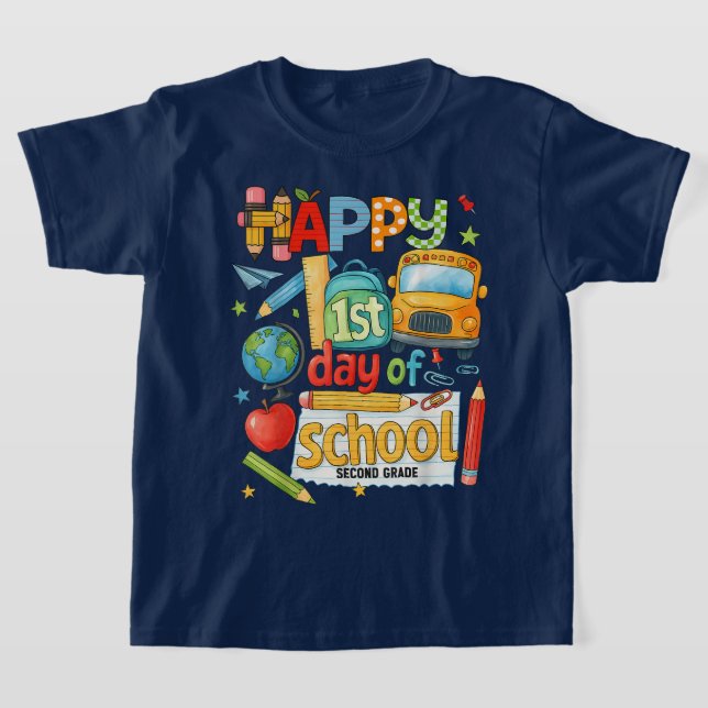 Bruh We Back 2nd Grade Back to School Second Grade T-Shirt (Laydown)